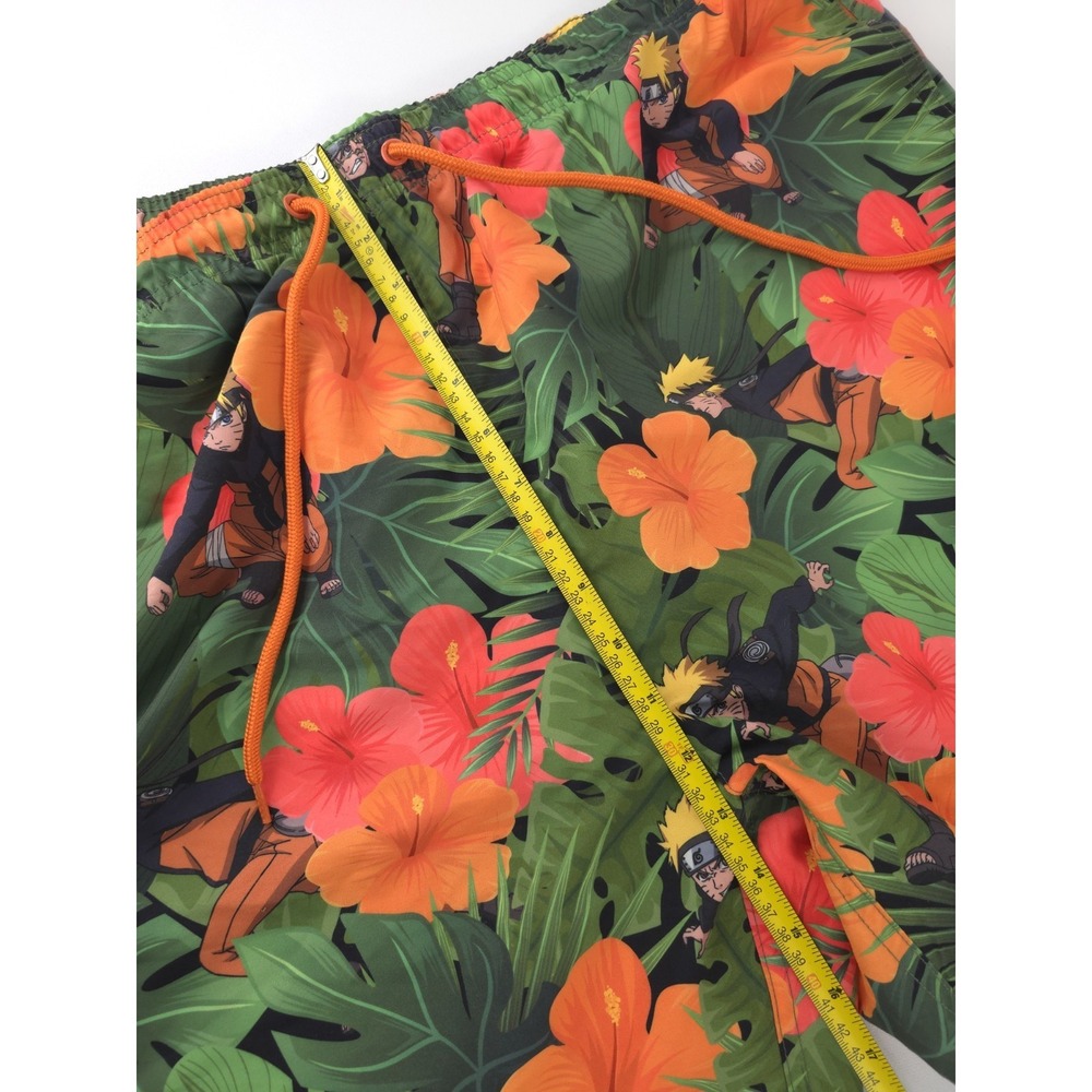 Naruto Shippuden Mens 2XL Swim Trunks Floral Tropical Board Shorts - Picture 6 of 8